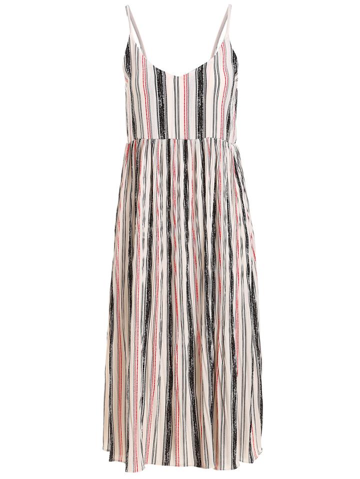 Shein Striped Long Cami Dress - White