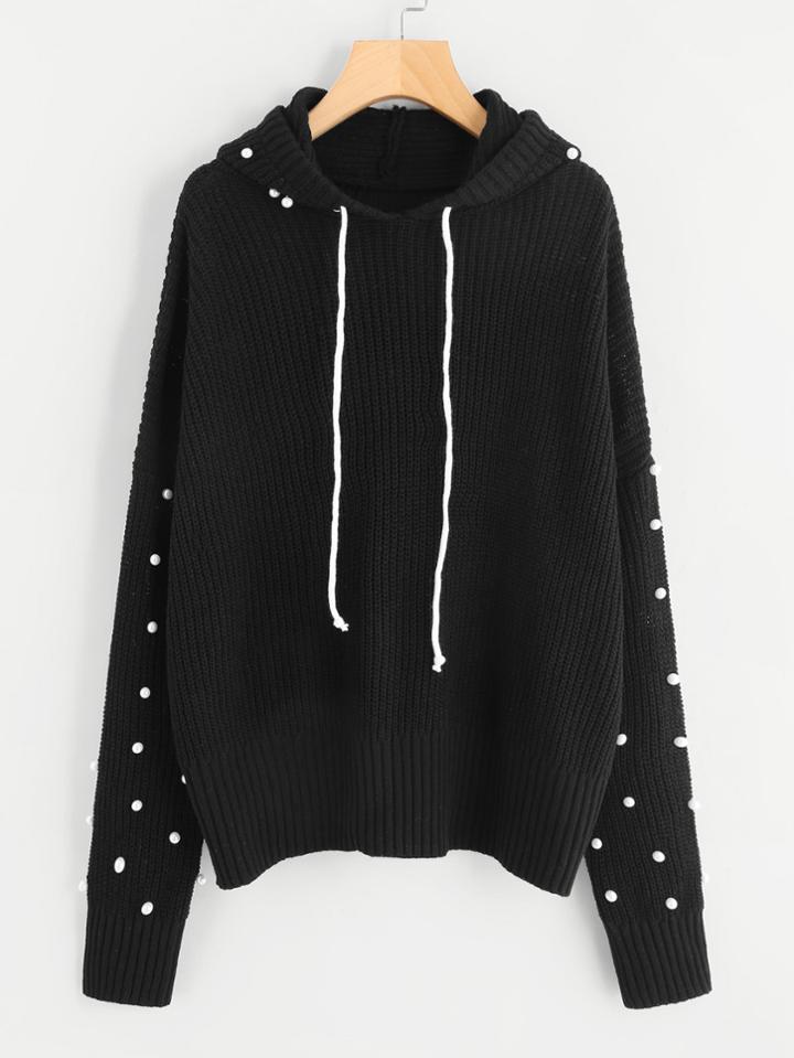 Shein Pearl Beading Hoodie Jumper