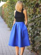 Shein Flare Pleated Midi Skirt