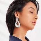 Shein Striped Design Open Waterdrop Earrings