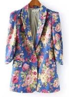 Rosewe Gorgeous Three Quarter Sleeve Turndown Collar Printed Suit