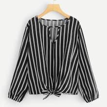 Shein Plus Varsity Striped Blouse