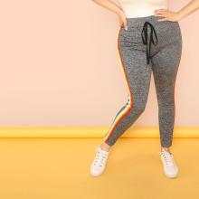 Shein Plus Stripe Side Marled Knit Leggings