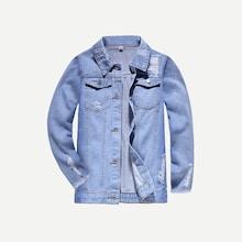 Shein Toddler Boys Ripped Denim Jacket