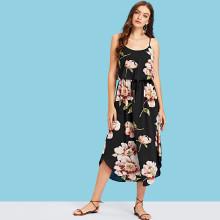 Shein Drawstring Floral Cami Dress