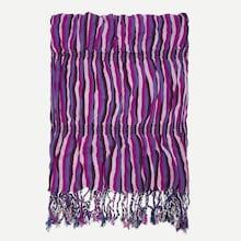 Shein Fringe Hem Striped Scarf