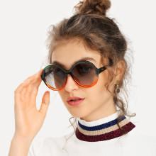 Shein Two Tone Frame Round Lens Sunglasses
