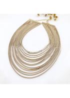 Rosewe Multi Layered Solid Sliver Metal Necklace