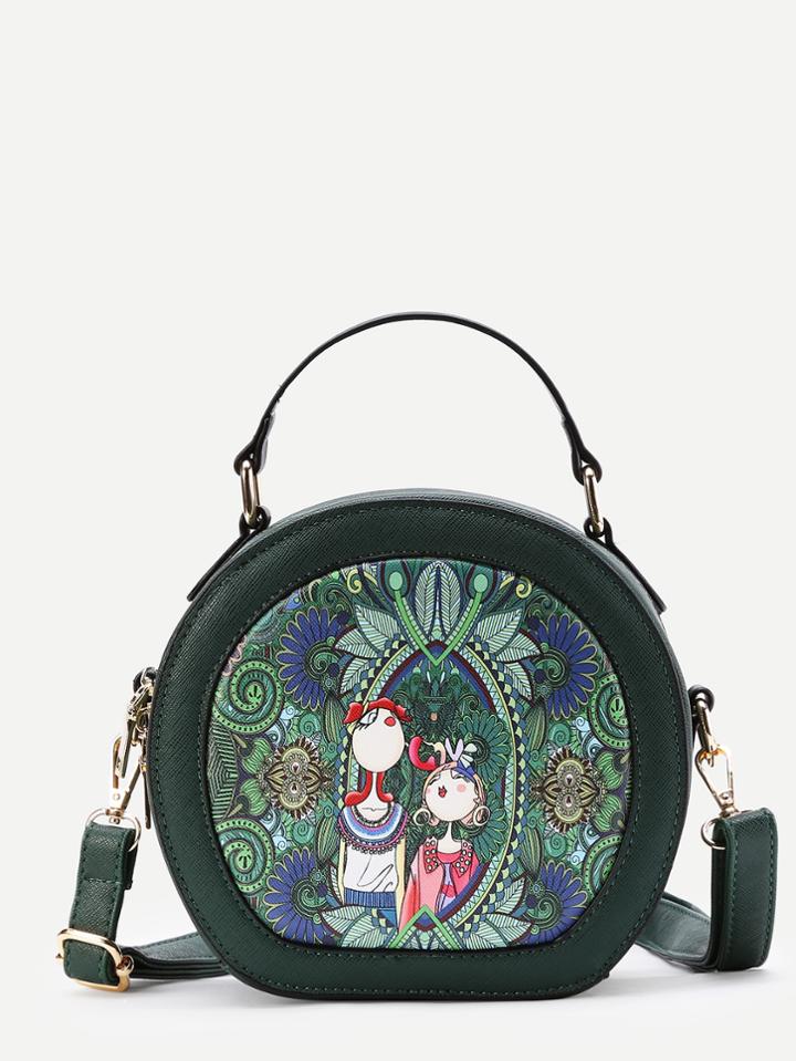 Shein Cartoon Print Ball Shaped Shoulder Bag