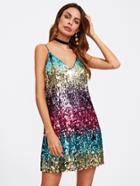 Shein Colorful Sequin Cami Dress