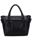 Shein Black Zipper Magnetic Flap Over Tote Bag