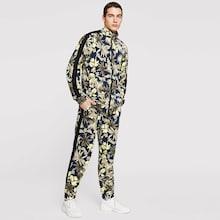Shein Men Zip Up Tropical Jacket & Pants Set