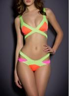 Rosewe Strap Design Color Block Summer Bikini