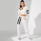 Shein Zip Up Crop Jacket & Pants Set