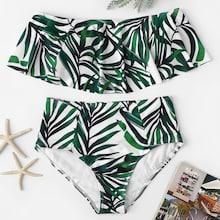 Shein Random Tropical Flounce Bikini Set
