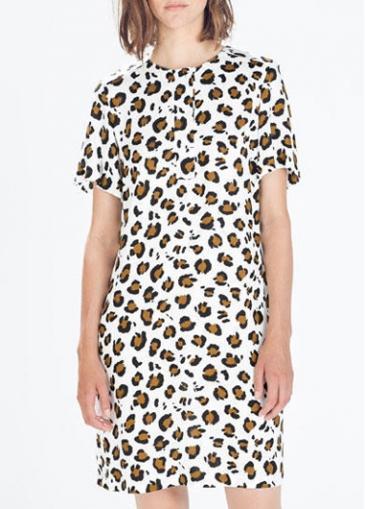 Rosewe Chic Short Sleeve Print Design Woman Straight Dress