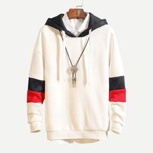 Shein Men Cut And Sew Panel Sleeve Drawstring Hoodie
