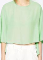 Rosewe Pretty High Low Design Batwing Sleeve T Shirt