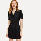 Shein Single Breasted V Neckline Dress