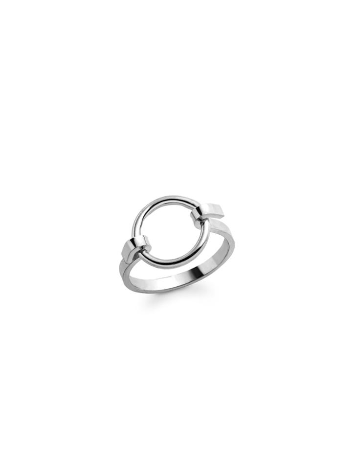 Shein Silver Plated Circle Hollow Out Ring