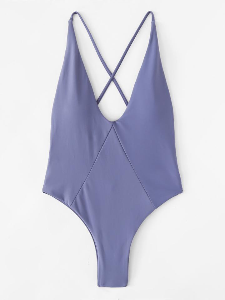 Shein Criss Cross Backless Swimsuit