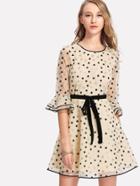 Shein Contrast Binding Star Organza Dress