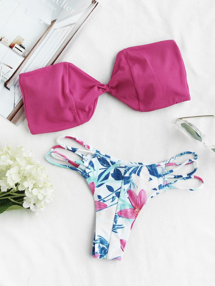 Shein Ladder Cutout Mix & Match Bandeau Bikini Set
