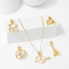 Shein Bear & Bow Detachable Necklace 5pcs