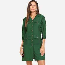Shein Single Breasted Shirt Dress