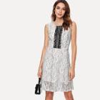 Shein Contrast Lace Floral Pattern Shell Dress