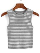 Shein Striped Ribbed Sweater Tank Top