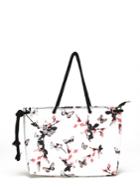 Shein Butterfly & Flower Print Tote Bag