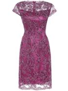 Shein Purple Gauze Embroidered Sheath Dress