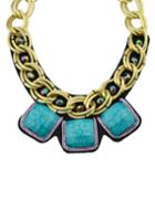 Shein Blue Wide Chain Collar Necklace