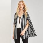 Shein Cloak Sleeve Striped Coat
