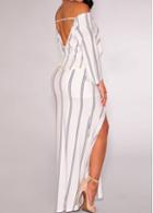Rosewe Open Back Side Slit Two Piece Dresses