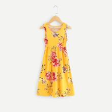 Shein Girls Botanical Print Dress