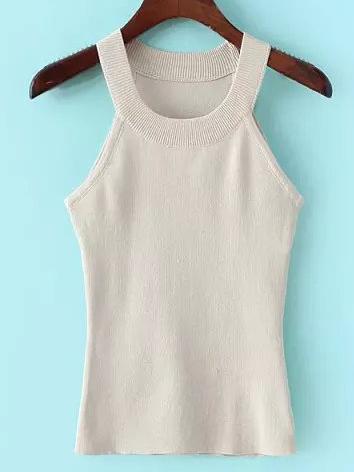 Shein Apricot Strap Slim Sweater Cami