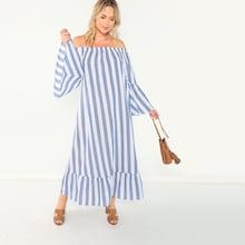 Shein Plus Off Shoulder Striped Dress
