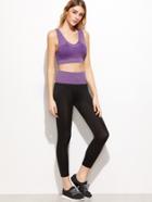 Shein Purple Criss Cross Back Sport Tank Top With  Leggings