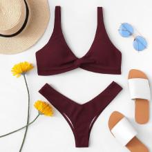 Shein Twist Plain Bikini Set