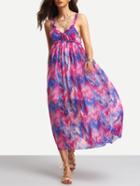 Shein Abstract Colorful Print Ruffled Cami Dress