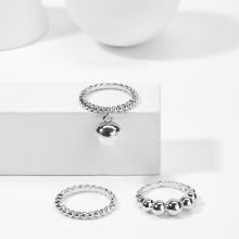 Shein Faux Pearl Detail Ring Set 3pcs