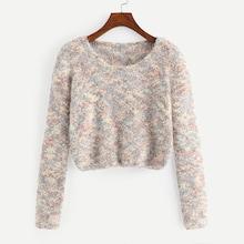 Shein Space Dye Crop Knit Sweater