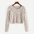 Shein Space Dye Crop Knit Sweater