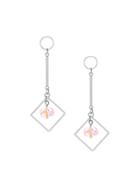 Shein Geometric Drop Earrings With Crystal