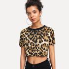 Shein Leopard Crop T-shirt