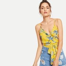 Shein Knot Hem Printed Cami Top