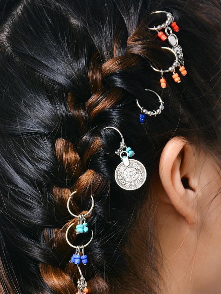 Shein Beaded Hair Ring 7pcs