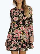 Shein Colour Floral Brush Knit Swing Dress